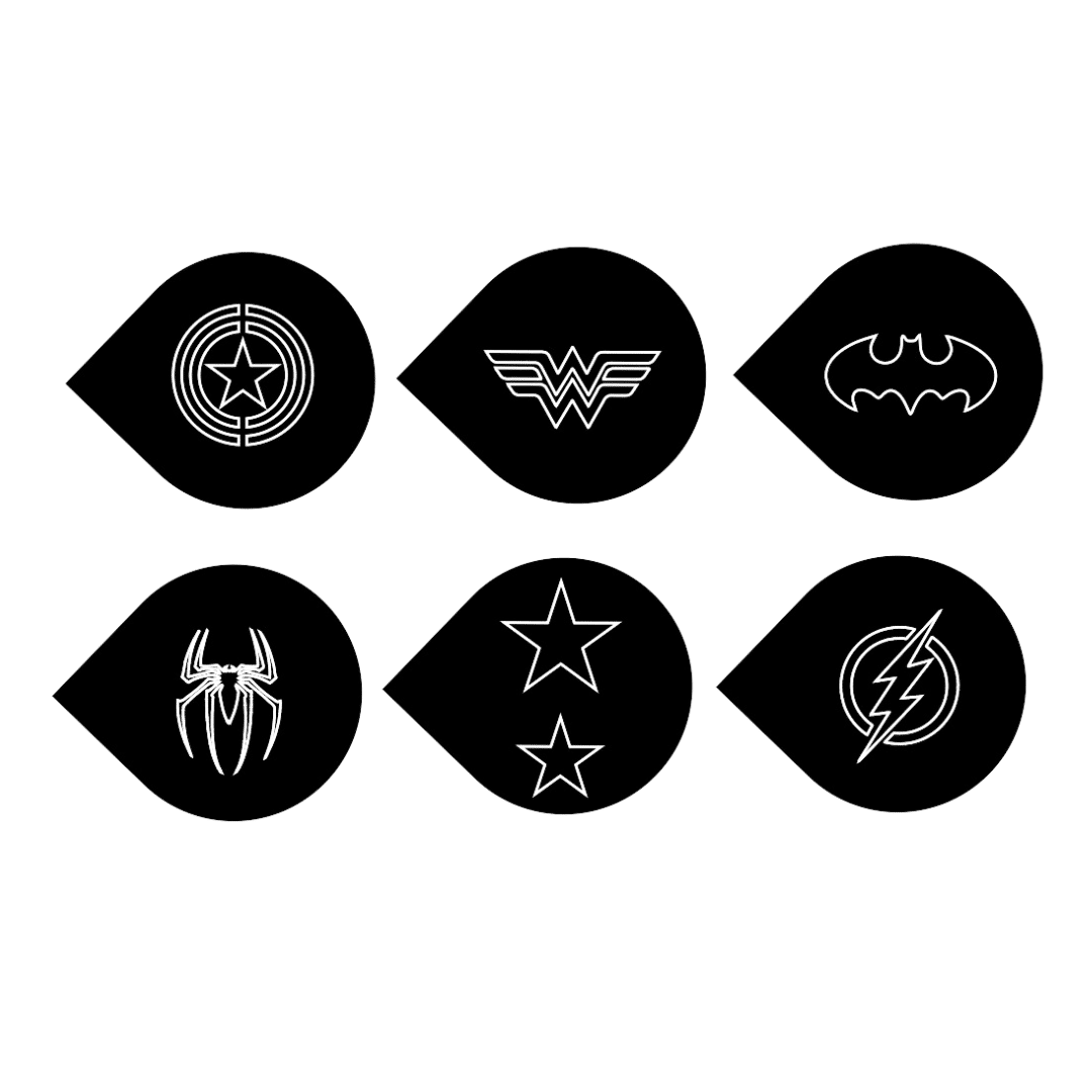 Pack de Stencils SUPER-HEROES 6 piezas